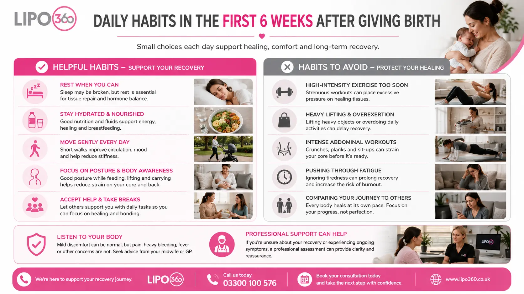 What to Do (and Avoid) in the First 6 Weeks After Giving Birth To Avoid Diastasis Recti 3 First 6 Weeks After Giving Birth To Avoid Diastasis Recti Eastbourne : Daily Habits in the First 6 Weeks After Giving Birth